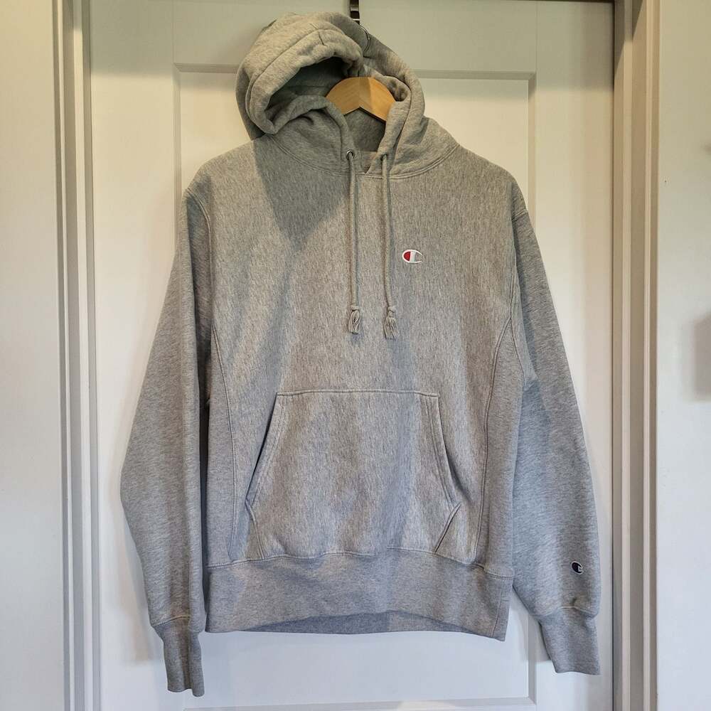 CHAMPION REVERSE WEAVE PULLOVER HOODIE GRAY, M